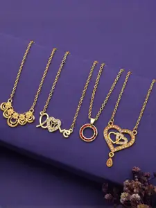 Anouk Pack of 4 Gold-Plated Chain With Pendants