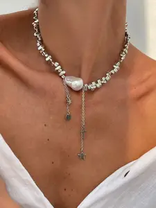 StyleCast x Revolte Silver-Plated Enamelled Necklace