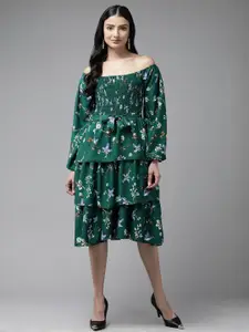 Roadster Green Georgette Dresses