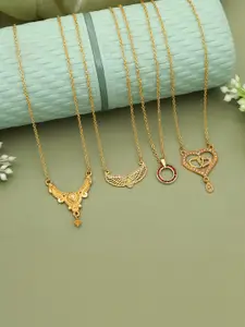 Anouk Pack of 4 Gold-Plated Chain With Pendants