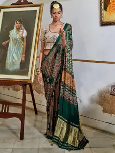 Saree mall Ajrak Block Silk Blend Patola Sarees