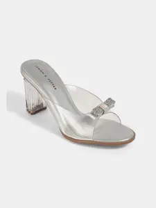 LEMON & PEPPER Embellished Block Sandals with Bows