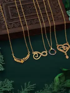 Anouk Pack of 4 Gold-Plated Chain With Pendants