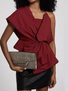 StyleCast One Shoulder Draped Peplum Top