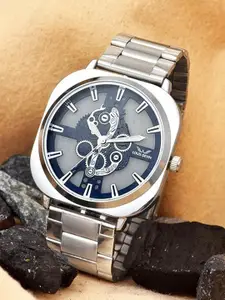 LOUIS DEVIN Men Printed Dial & Bracelet Style Straps Analogue Watch LD-G081-BLU-CH