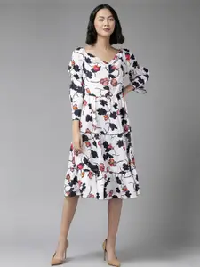 Roadster White Georgette Dresses