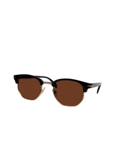 DressBerry Women Brown Lens & Gold-Toned Round Sunglasses with