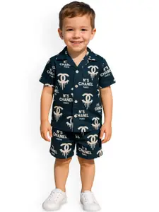FASHION GRAB Boys Printed Shirt With Shorts