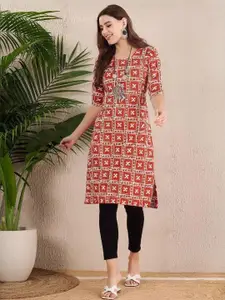 Anouk Rustic Floral Printed Straight Kurta