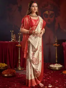 Saree mall Floral Satin Designer Baluchari Sarees