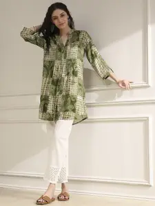 Biba Women Geometric Printed Daily Straight Kurta