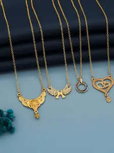 Anouk Set Of 4 Gold-Plated Brass Necklace