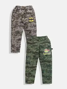 YK X Minute Mirth Boys Pack Of 2 Camouflage Superman Printed Track Pants