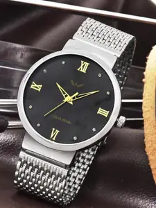 LOUIS DEVIN Men Bracelet Style Straps Analogue Watch LD-GR078-BLK-CH