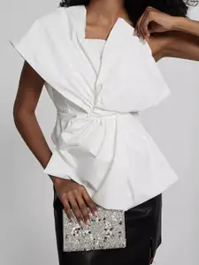 StyleCast Women One Shoulder Peplum Top