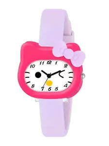 ON TIME OCTUS Girls Printed Dial & Straps Analogue Watch KD-011 PURPLE