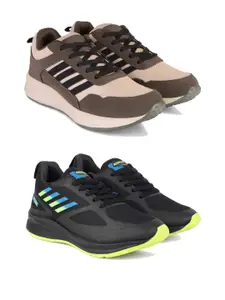 DRACKFOOT Pack Of 2 Men Non-Marking Running Shoes