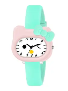 ON TIME OCTUS Girls Printed Dial & Straps Analogue Watch KD-014 TURQUOISE