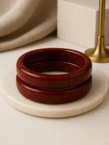 ATIBELLE Set Of 2 Round Shaped & Glossy Minimal Bangles