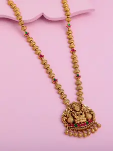 Kushal's Fashion Jewellery Gold-Plated Artificial Stones Studded & Beaded Antique Necklace
