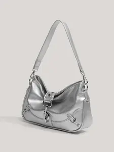 CORSICA Women Solid Baguette Buckle Detail