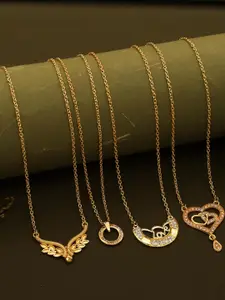 Anouk Pack of 4 Gold-Plated Chain With Pendants