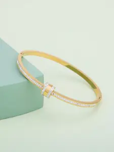 Kushal's Fashion Jewellery Gold-PlatedZircon StuddedBangle