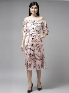 Roadster Pink Georgette Dresses