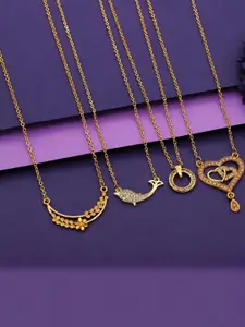 Anouk Pack of 4 Gold-Plated Chain With Pendants