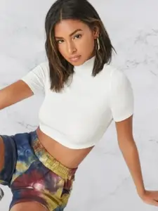 Dream Beauty Fashion Women High Neck Fitted Crop Top