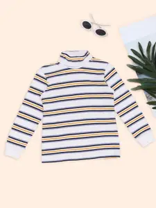 Pantaloons Junior Boys Striped High Neck Sweatshirt