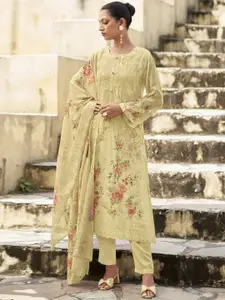 Stylee LIFESTYLE Embroidered Organza Unstitched Dress Material