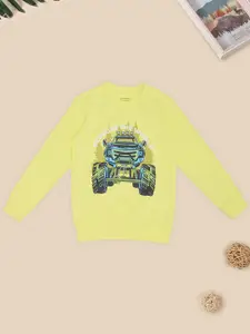 Pantaloons Junior Boys Printed Round Neck Pullover Cotton Sweatshirt