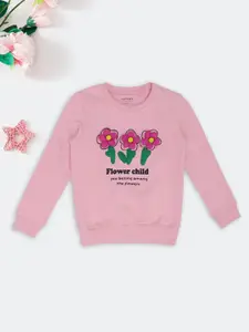 Pantaloons Junior Girls Typography Printed Round Neck Long Sleeve Sweatshirt