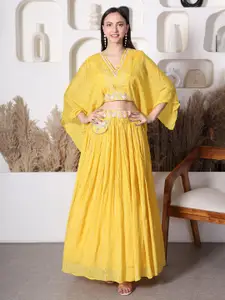 KRIDHAA FASHION BOUTIQUE Embroidered Silk Chiffon Ready to Wear Lehenga & Blouse