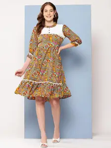 Roadster Yellow Nylon Dresses