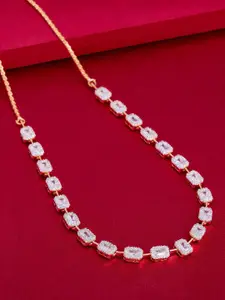 Kushal's Fashion Jewellery Gold-Plated Zircon Studded Necklace