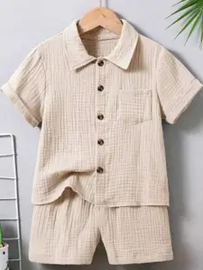 THE FASHION PRIME Boys Shirt With Shorts