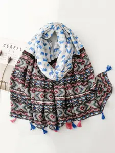 QUECY Geometric Printed Scarf