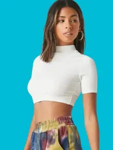 Dream Beauty Fashion High Neck Fitted Crop Top