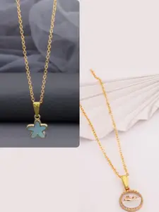 DressBerry Gold-Plated Brass Minimal Necklace