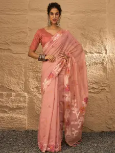 Anouk Ethnic Motifs Pure Linen Khadi Saree