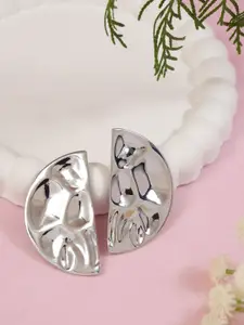 I Jewels Silver Plated Contemporary Studs