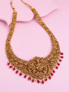 Kushal's Fashion Jewellery Copper Gold-Plated Antique Necklace