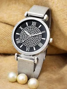 LOUIS DEVIN Women Printed Dial & Bracelet Style Straps Analogue Watch LD-L189-BLK-CH