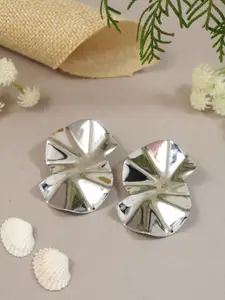 I Jewels Silver-Plated Contemporary Studs