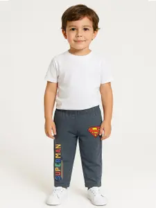 YK X Minute Mirth Super Man Boys Printed Track Pants