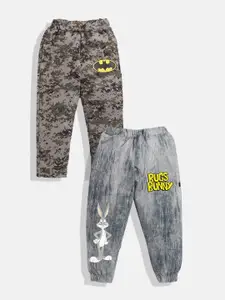 YK X Minute Mirth Boys Pack Of 2 Printed Track Pants & Joggers