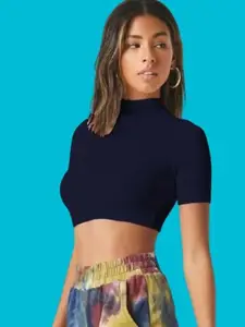 Dream Beauty Fashion Women Round Neck Fitted Crop Top