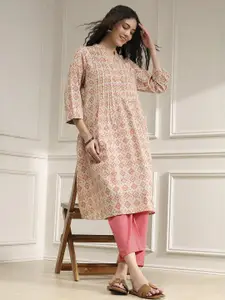 Biba Women Geometric Printed Daily Straight Kurta